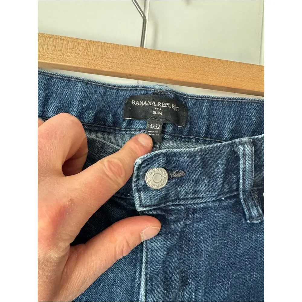 Banana Republic Slim Jeans in Deep Blue Denim 34x32